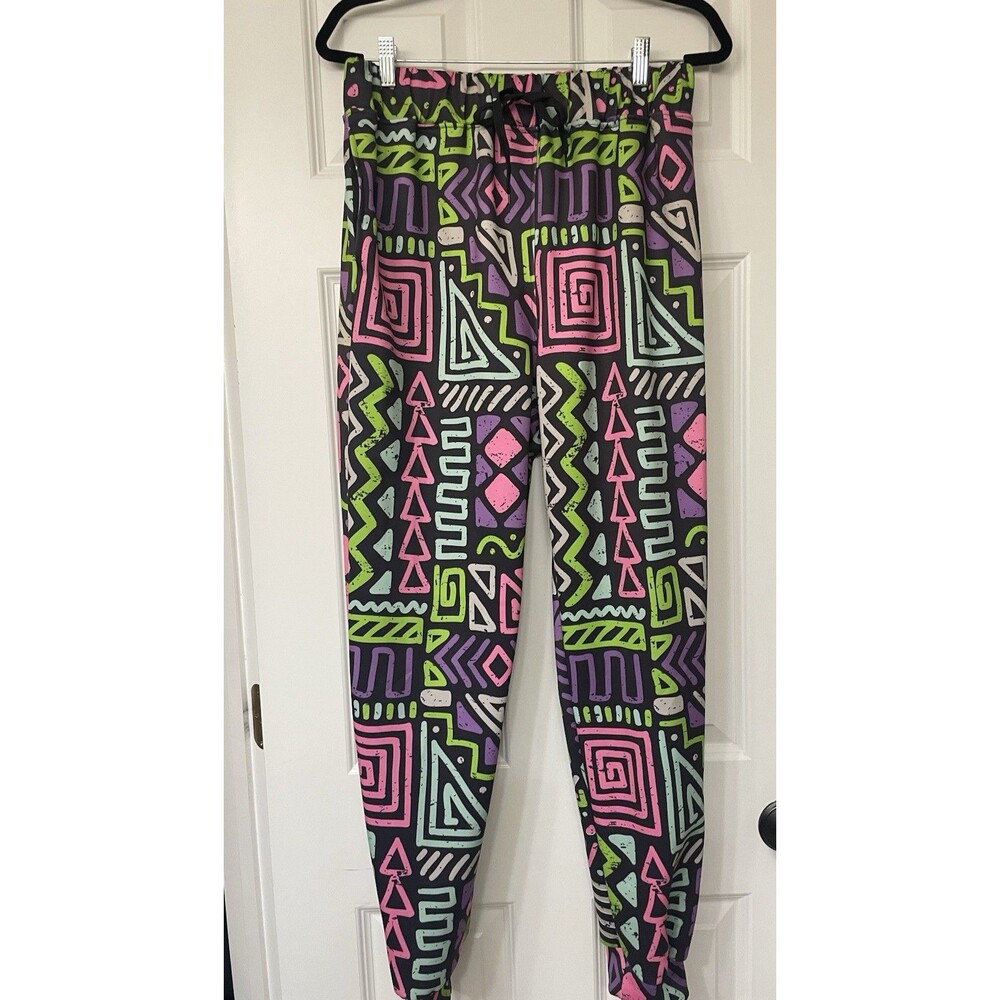 Halloween costume Men’s M Geometric Ankle Leggings Drawstring 80’s Dance